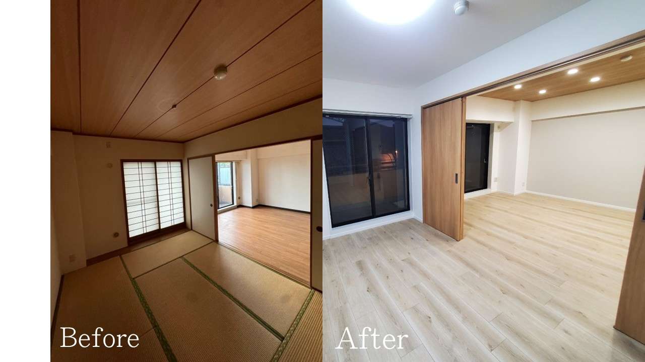 リビング横の和室を洋室にリフォーム　船橋市