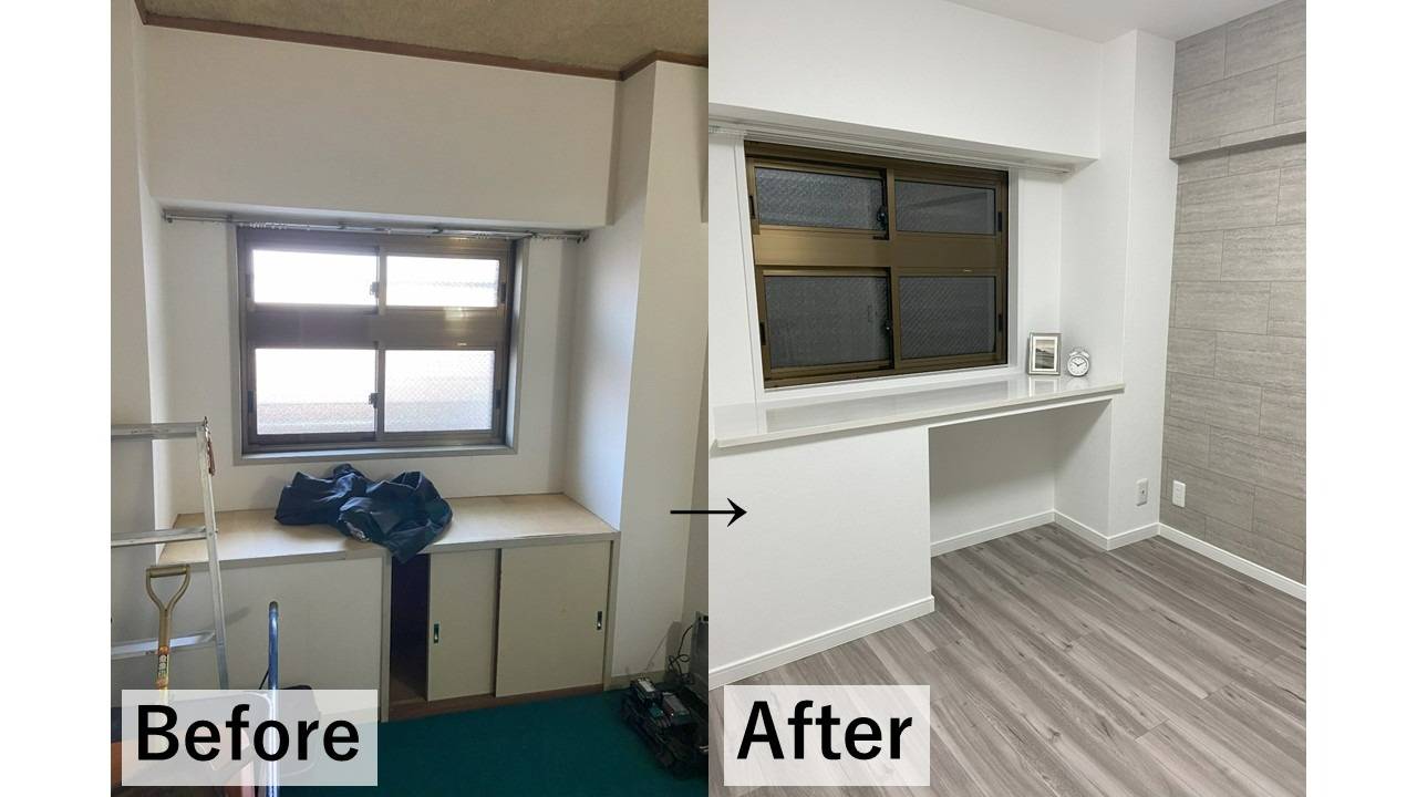 グレージュ洋室リノベーション　習志野市・船橋市・八千代市・千葉市 対応